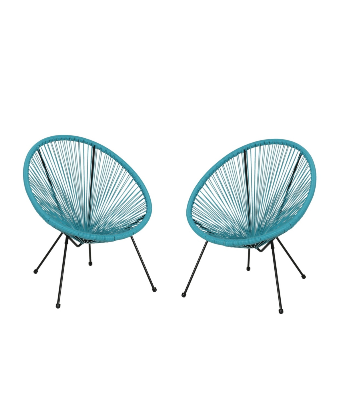 Noble House Anson Outdoor Hammock Weave Chair Set, 2 Piece In Teal