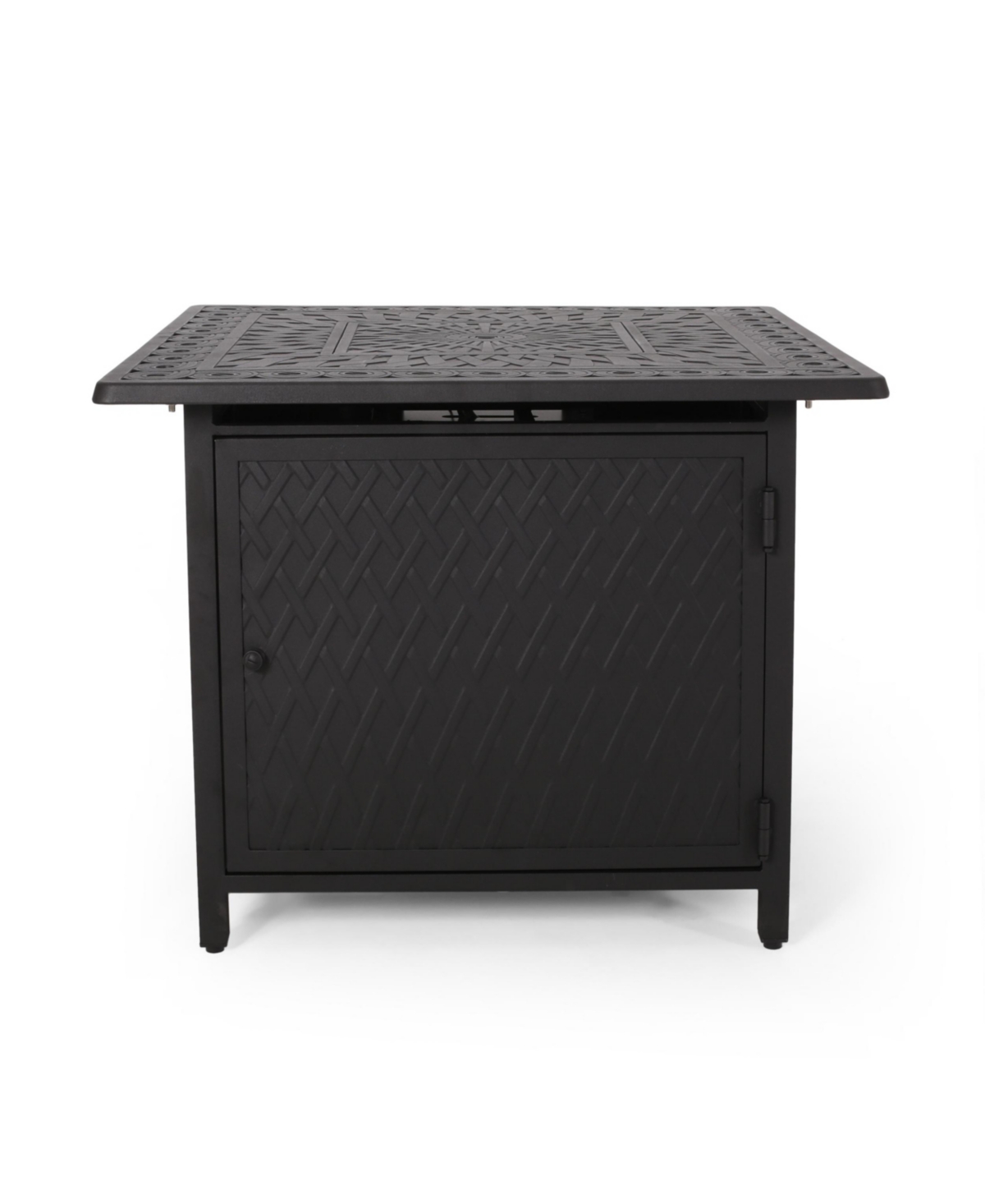 Noble House Outdoor Square Fire Pit In Matte Black