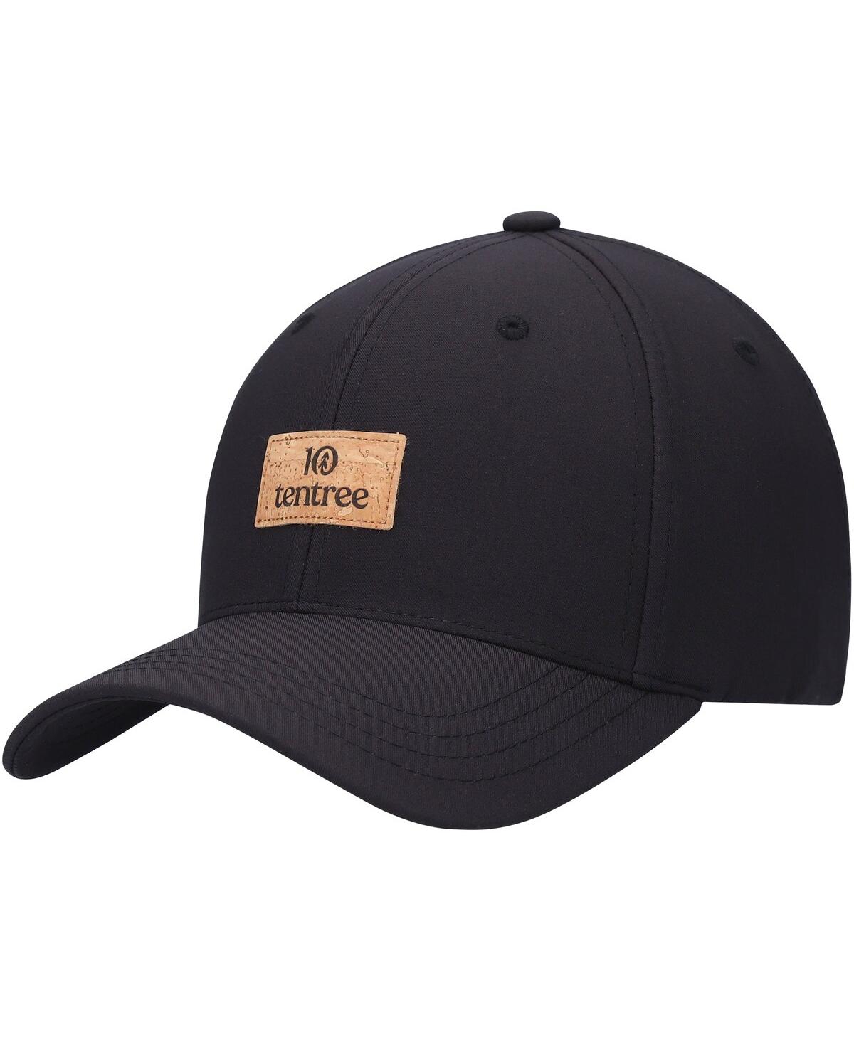 Men's tentree Black Cork Patch Destination Elevation Snapback Hat - Black