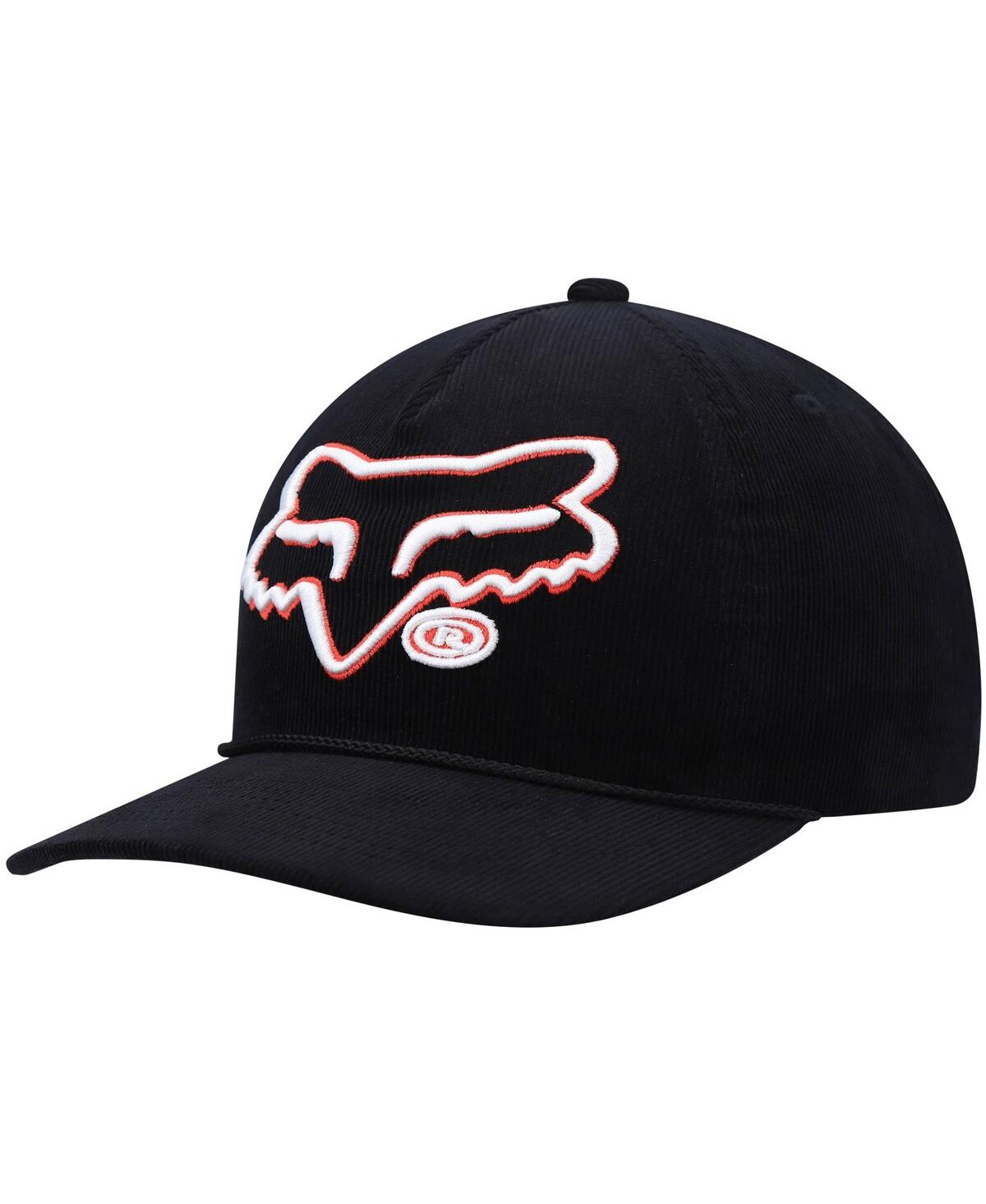 Men's Black Fox Racing Brushed Snapback Hat - Black
