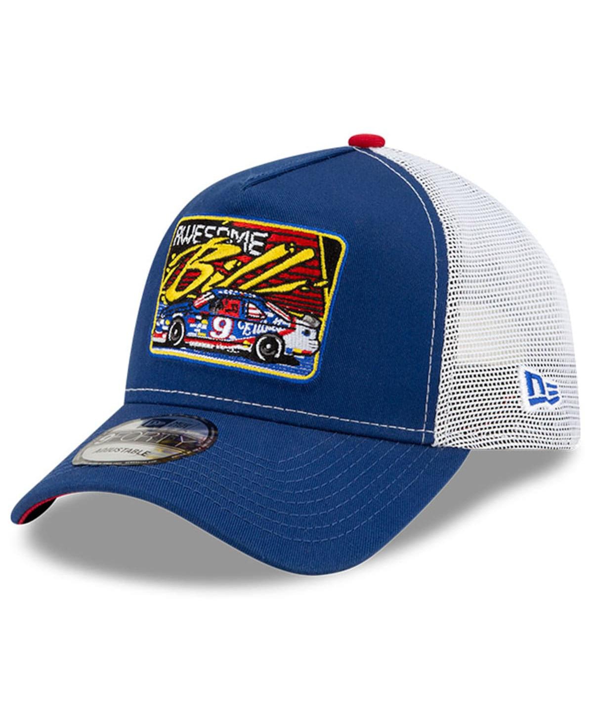 Shop New Era Men's  Blue, White Bill Elliott Legends 9forty A-frame Adjustable Trucker Hat In Blue,white