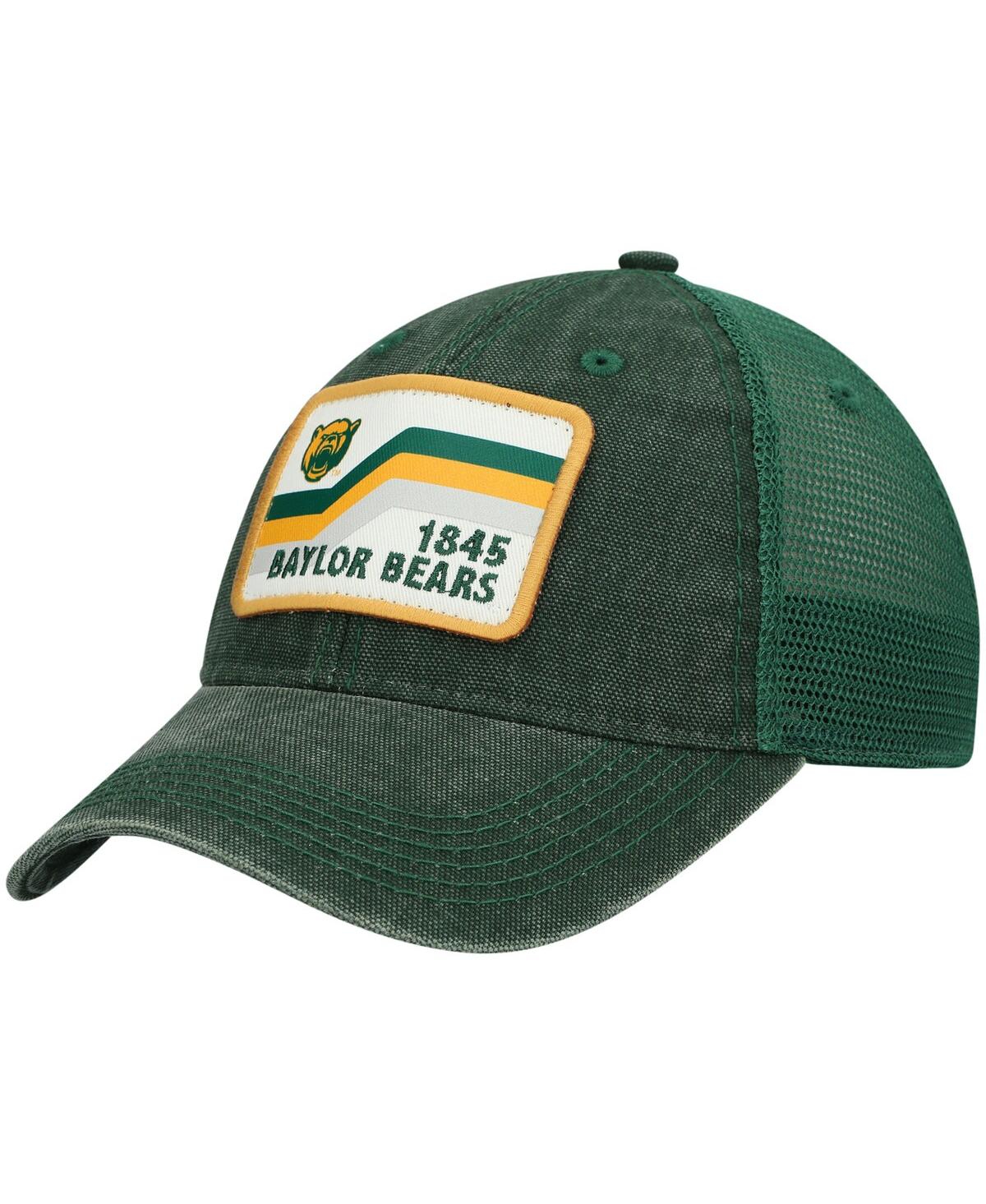 LEGACY ATHLETIC MEN'S GREEN BAYLOR BEARS SUN & BARS DASHBOARD TRUCKER SNAPBACK HAT 