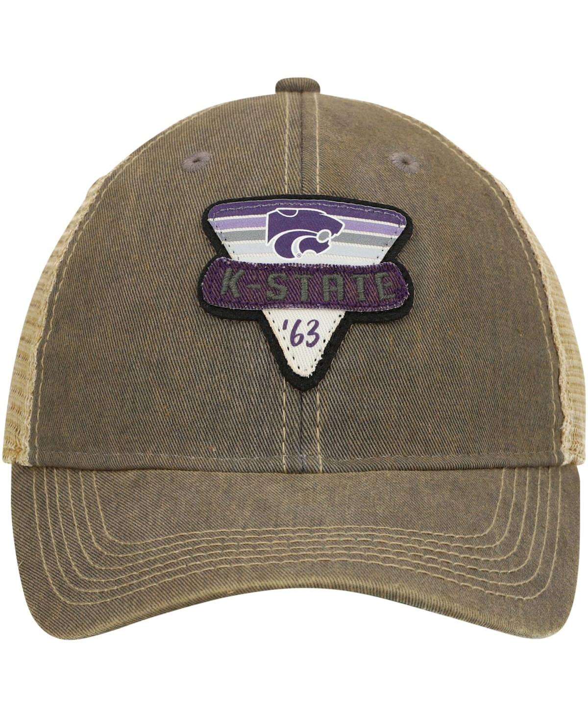 LEGACY ATHLETIC MEN'S GRAY KANSAS STATE WILDCATS LEGACY POINT OLD FAVORITE TRUCKER SNAPBACK HAT 