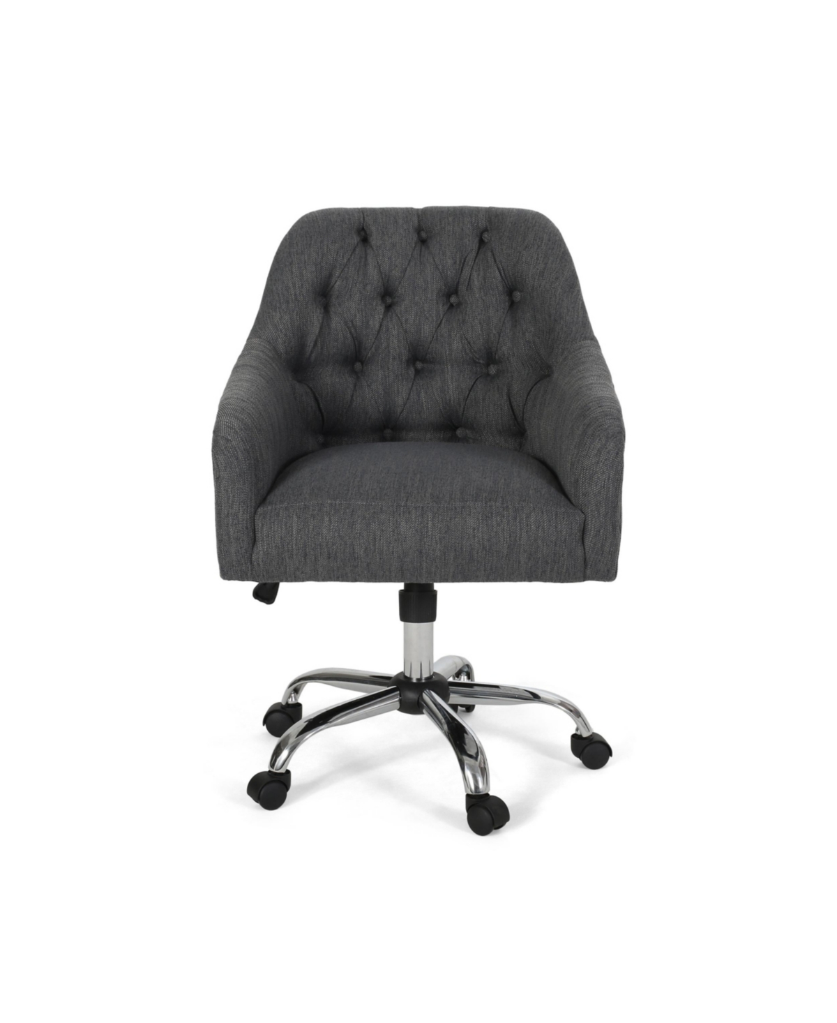 Noble House Barbour Tufted Home Office Chair With Swivel Base In Charcoal