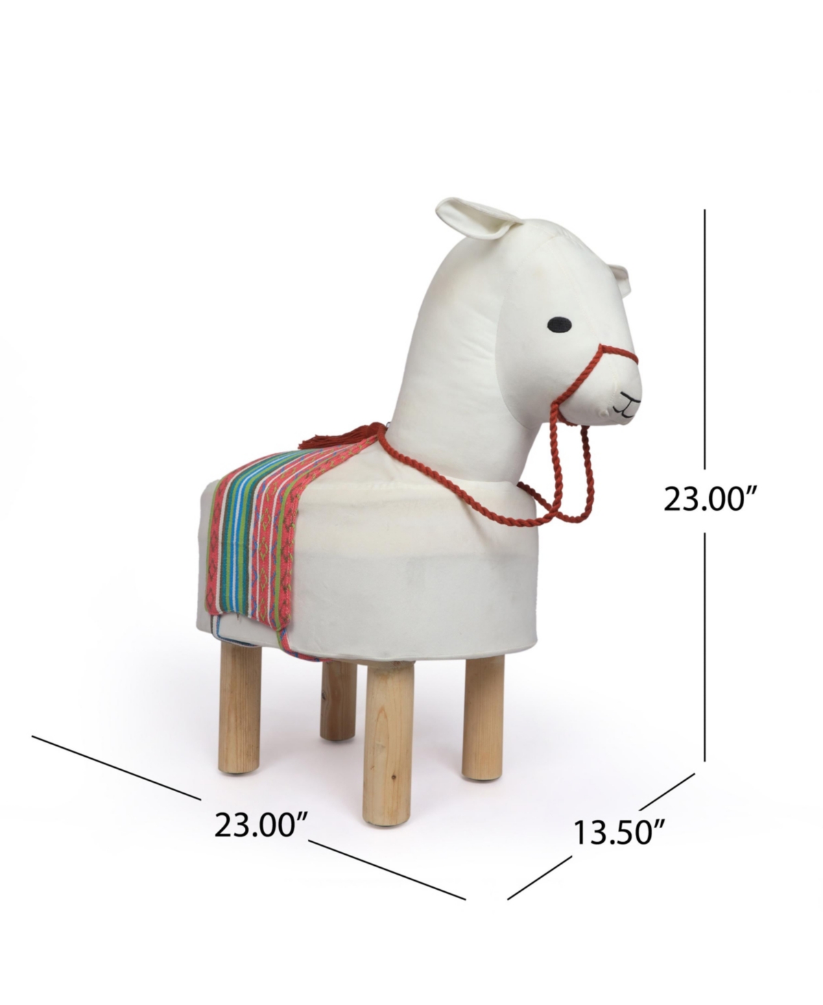 Shop Noble House Basalt Handcrafted Contemporary Kids Alpaca Ottoman In White