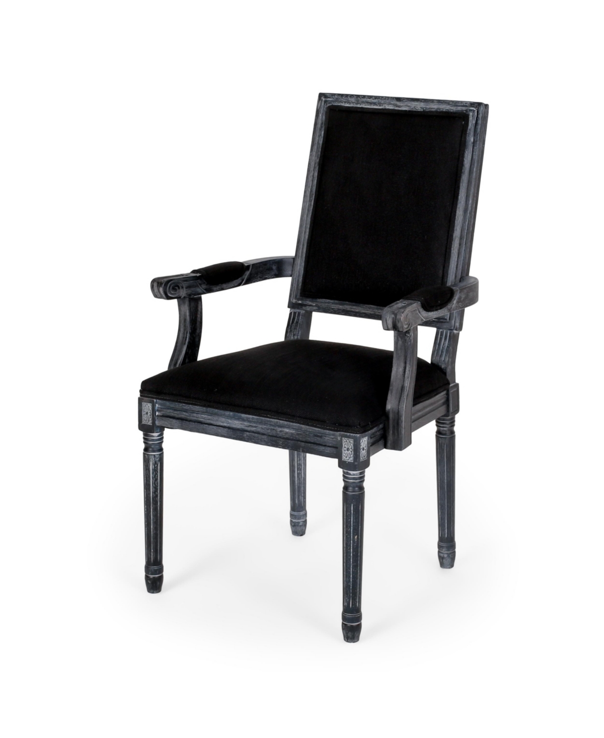 Noble House Maria French Country Wood Upholstered Dining Chair Set, 2 Piece In Black