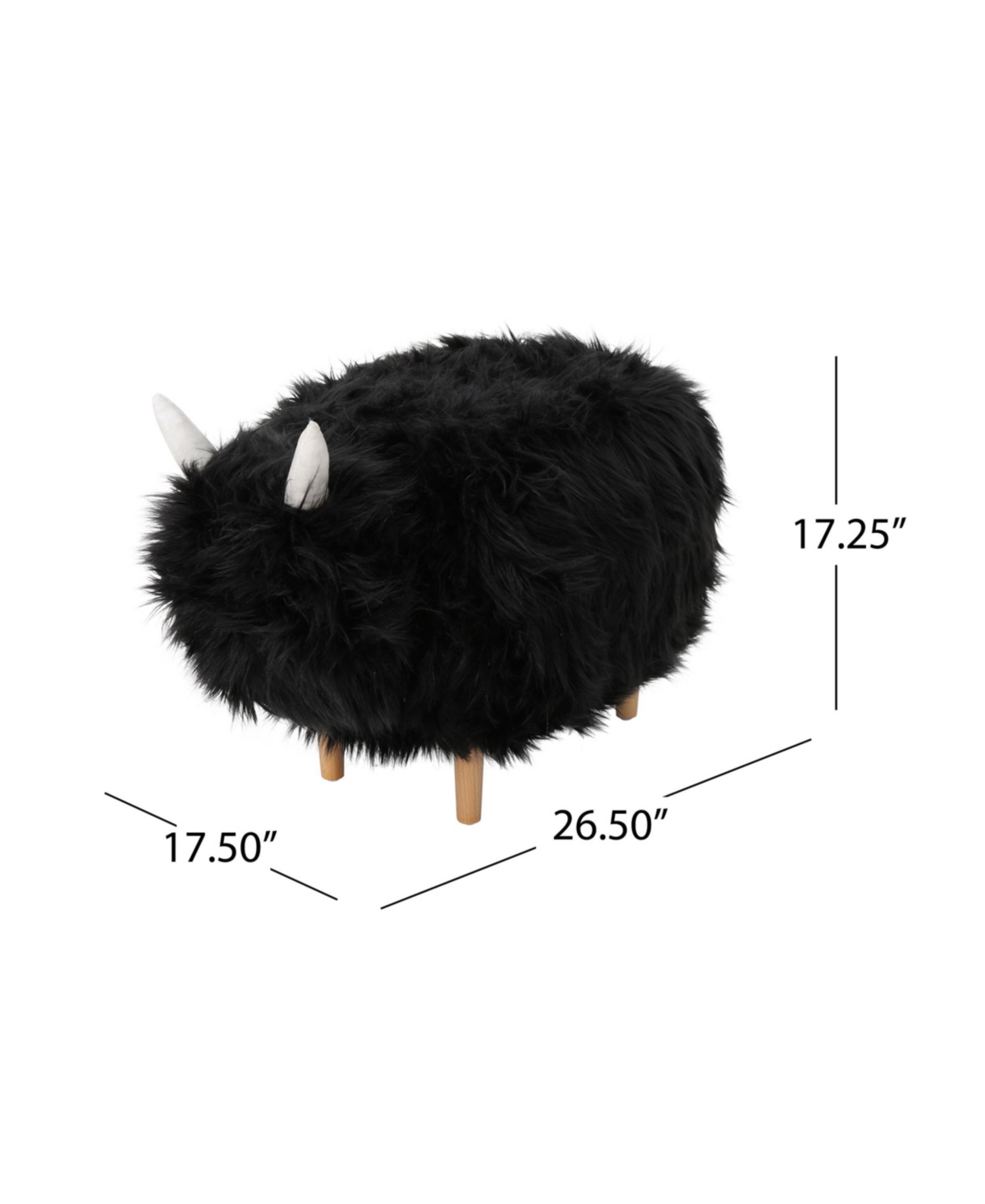 NOBLE HOUSE LEVI FURRY YAK OTTOMAN 