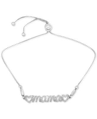 Macy's - Diamond Heart Mama Bolo Bracelet (1/6 ct. t.w.)