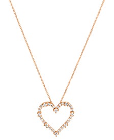 Diamond Heart 18" Pendant Necklace (1/2 ct. t.w.) in 10k Rose Gold