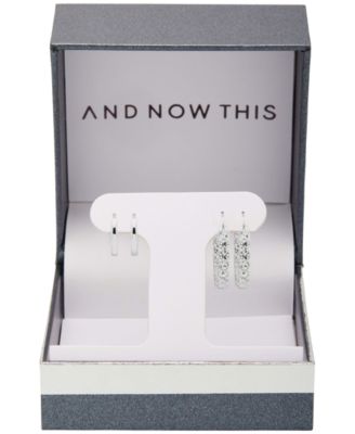 Women's Crystal Hoop Earrings Set, 4 Pieces