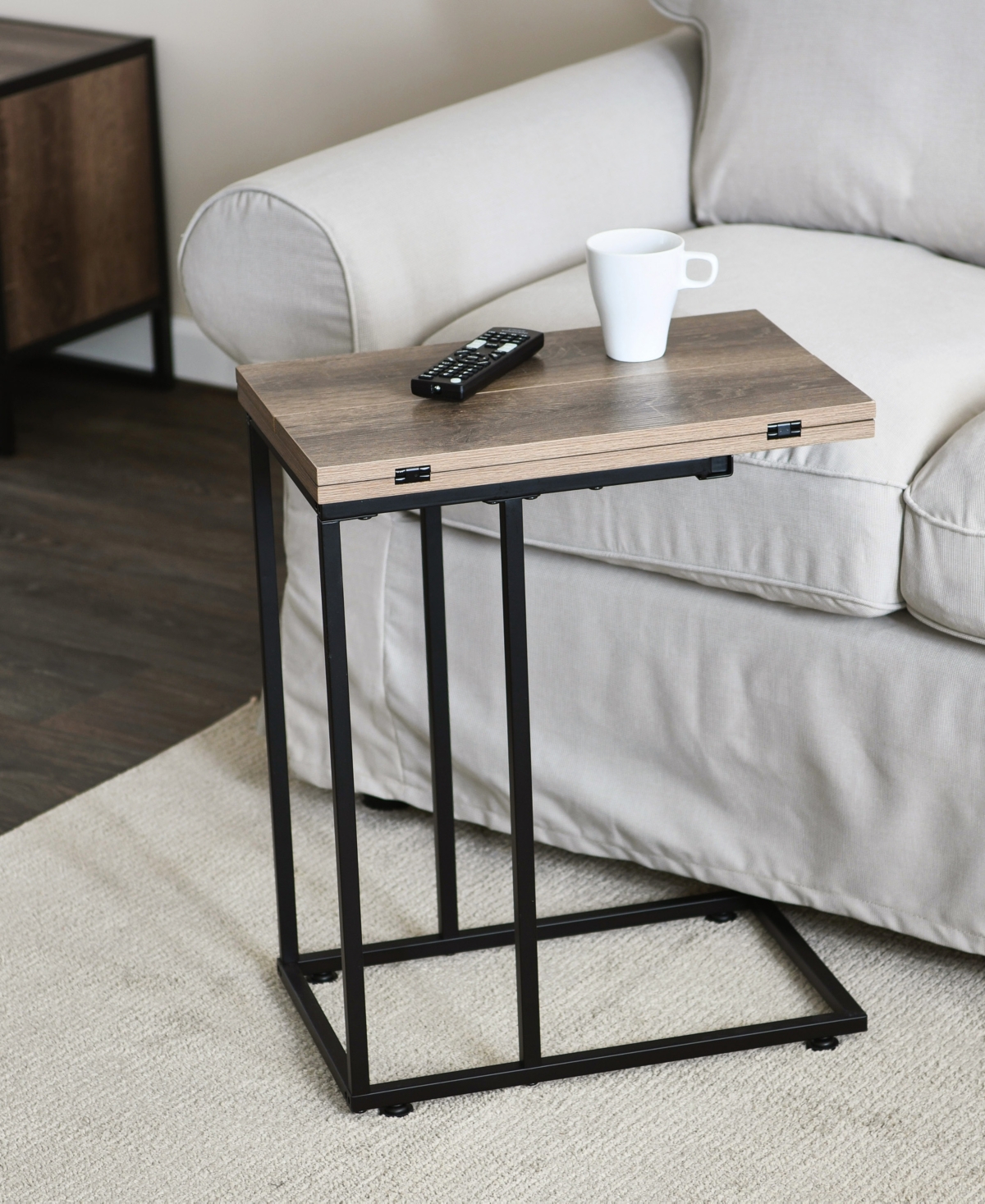 Household Essentials C Table With Fold Out Sides In Ashwood