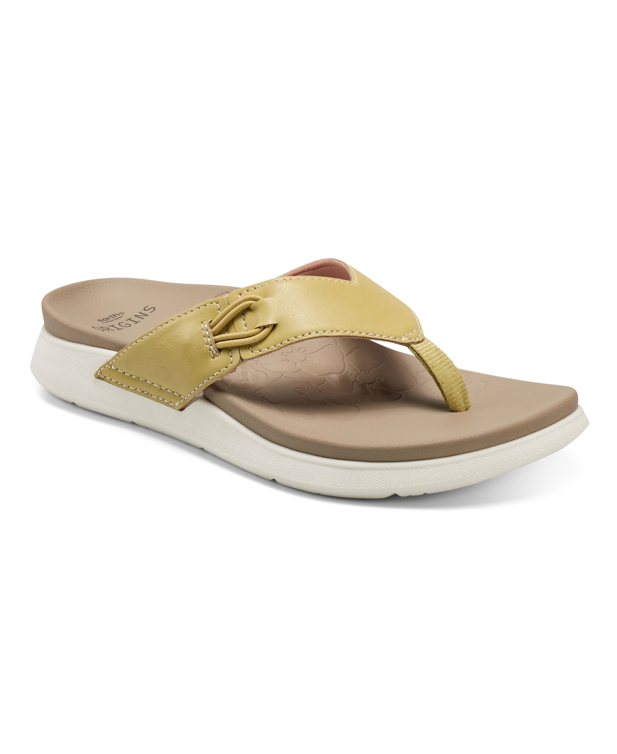 Earth Origins Women's Dania Casual Flip Flops Women's Shoes In Lemon