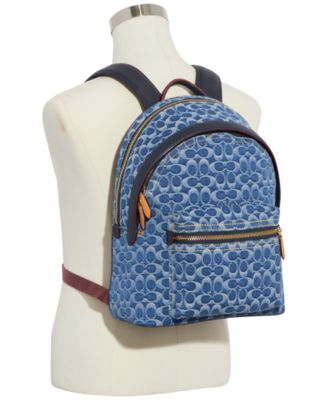COACH Men's Charter Signature Denim Backpack - Macy's
