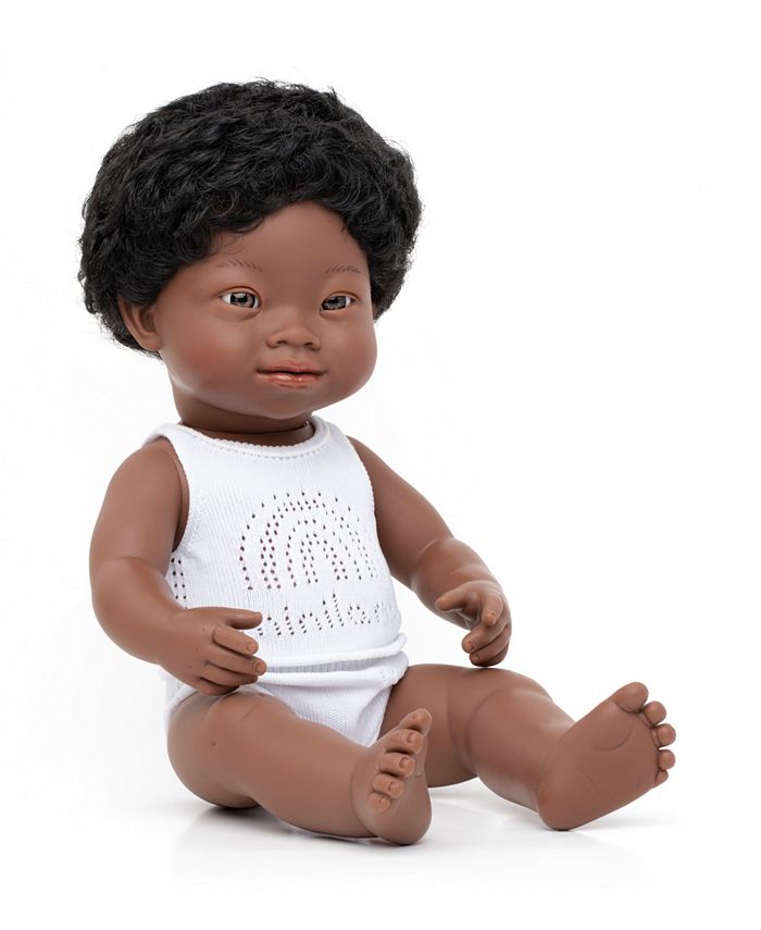 Miniland Dolls African Baby Doll Gift Set - 21 Cm, Anatomically Correct, With Dress & Accessories