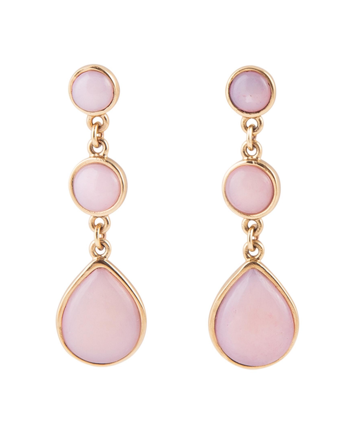 Barse Dreamy Bronze and Genuine Pink Opal Drop Earrings