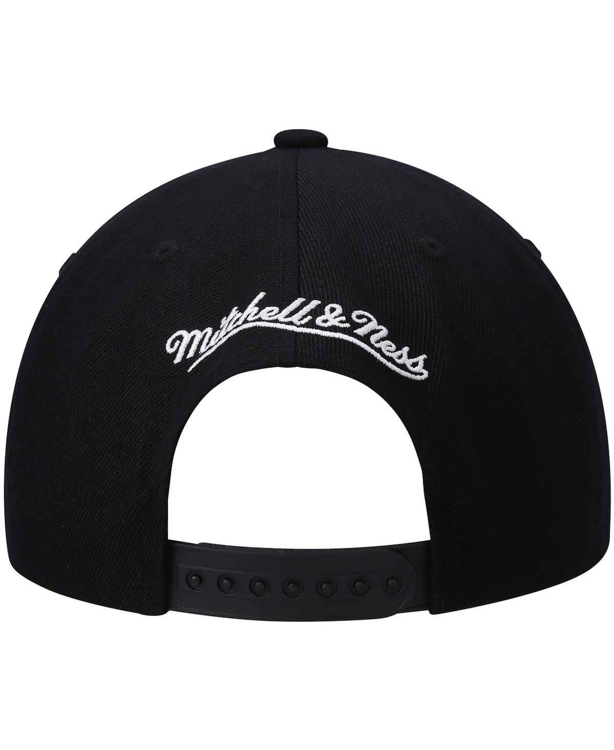 Mitchell & Ness Men's  Black Golden State Warriors Hardwood Classics Script 2.0 Snapback Hat In Black