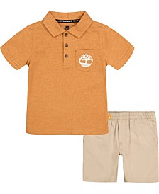 Toddler Boys Signature Polo Shirt and Twill Shorts, 2 Piece Set