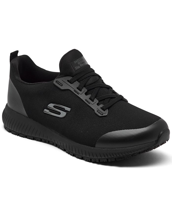 Skechers Women's Squad Slip Resistant Wide Athletic Work Sneakers from Finish Line - Macy's