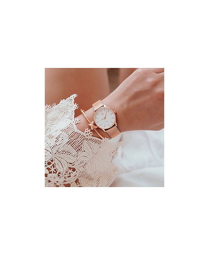 MVMT - Women's Avenue Rose Gold-Tone Mesh Bracelet Watch 28mm