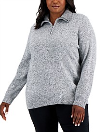 Plus Size Cotton Marled Sweater, Created for Macy's