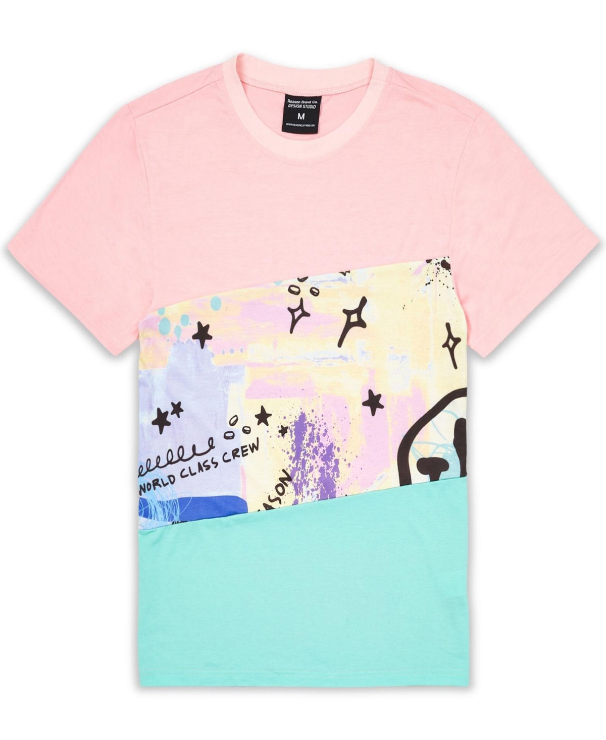 Reason Men's Hazy Smile T-shirt In Pink Multi