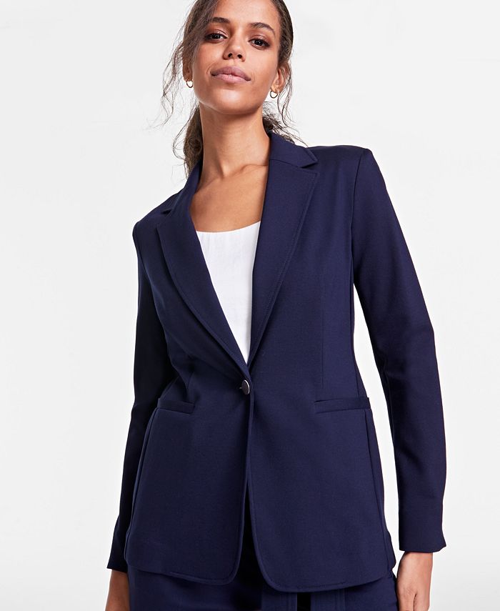 Bar III Women's Notch-Collar Single Button Blazer, Created for Macy's ...