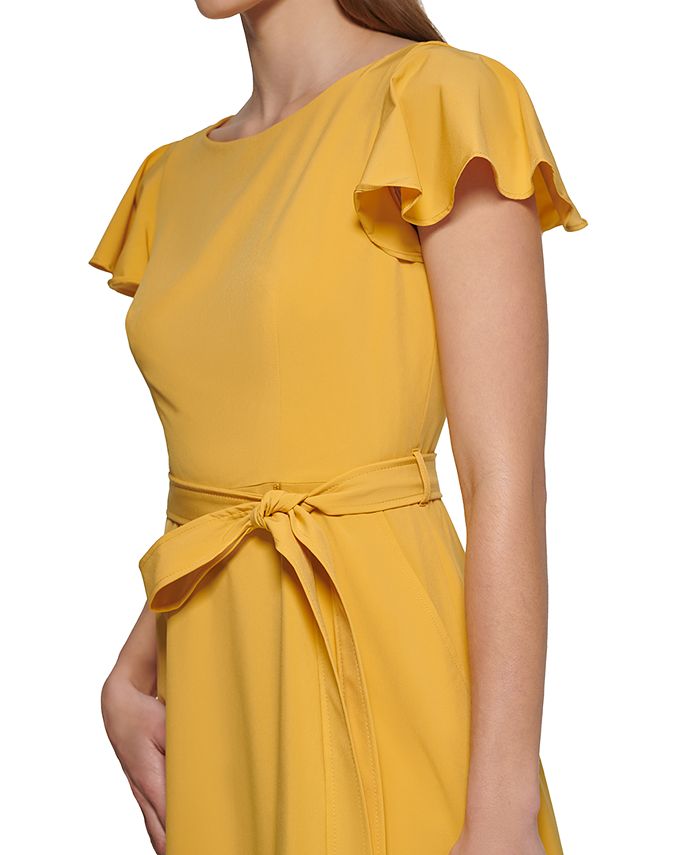 Calvin Klein FlutterSleeve Fit & Flare Dress Macy's
