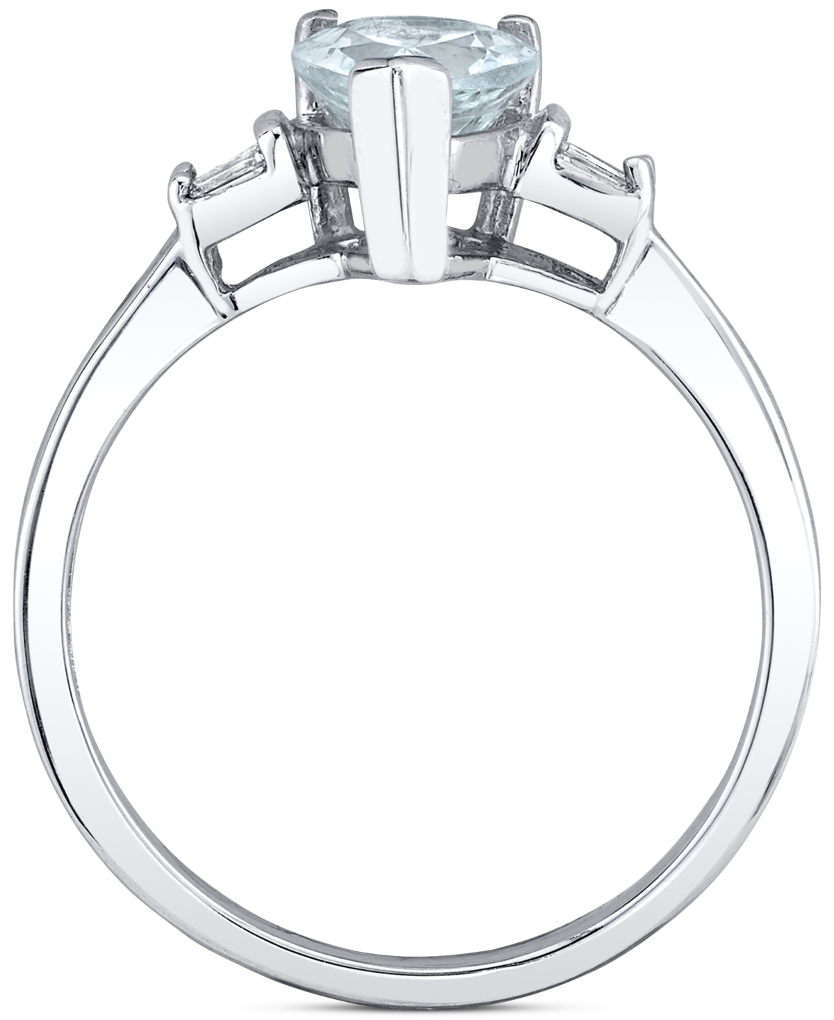 (1-1/5 ct. t.w.) & Diamond (1/20 ct. t.w.) Ring in 14k White Gold - Aquamarine
