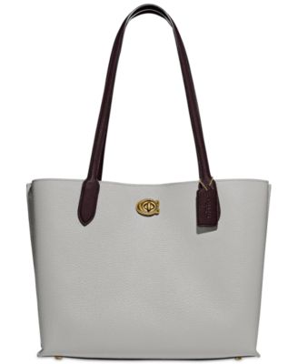 coach polished pebble leather willow tote