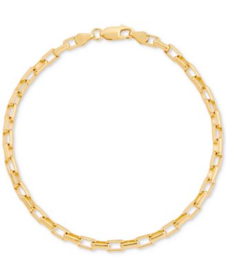 Macy's - Men's Oval Box Link Chain Bracelet in 14k Gold-Plated Sterling Silver