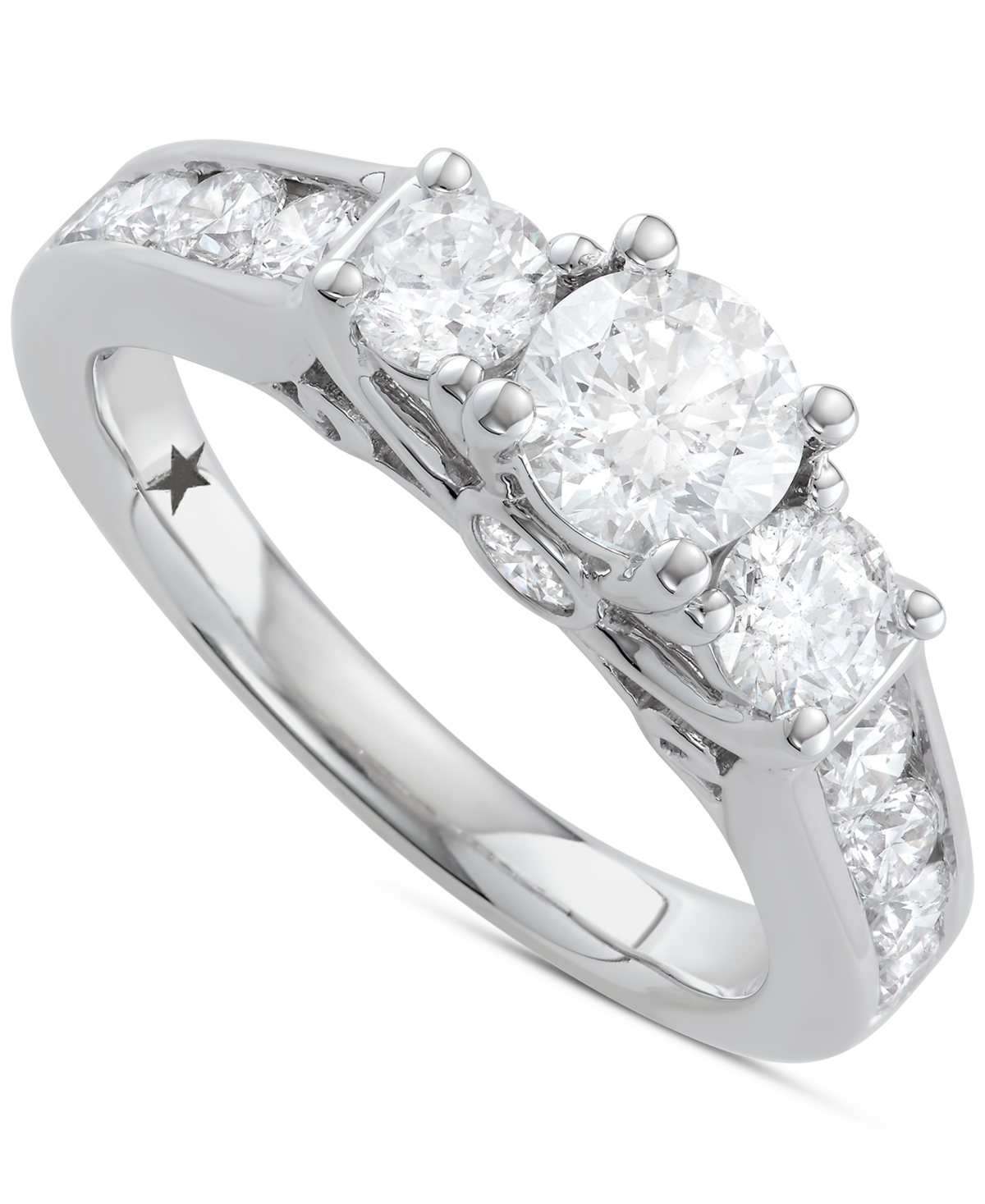 Diamond Channel-Set Engagement Ring (2 ct. t.w.) in 14k White Gold - White Gold