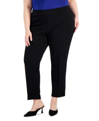 plus size pull on ankle pants