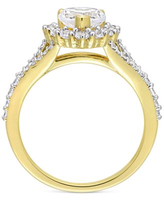 Lab-Grown White Sapphire Heart Ring (2-2/5 ct. t.w.) in Yellow-Plated Sterling Silver