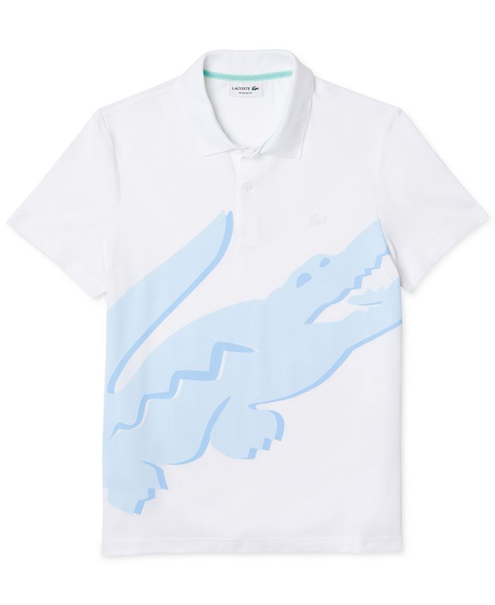 Lacoste Live Mens Polo Shirt Big White Alligator Logo 8 Blue White Striped  XXL
