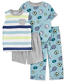 Toddler Boys 4-Pc. Sports-Print Pajama Set  