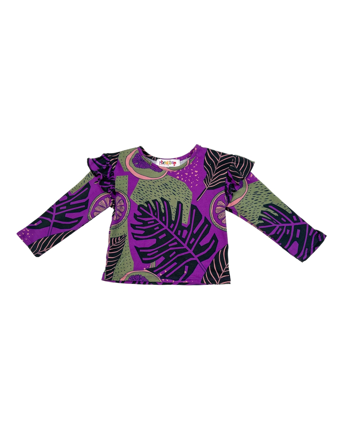 Mixed Up Clothing Multicolor Printed Ruffle Long Sleeved Top - Multi 2
