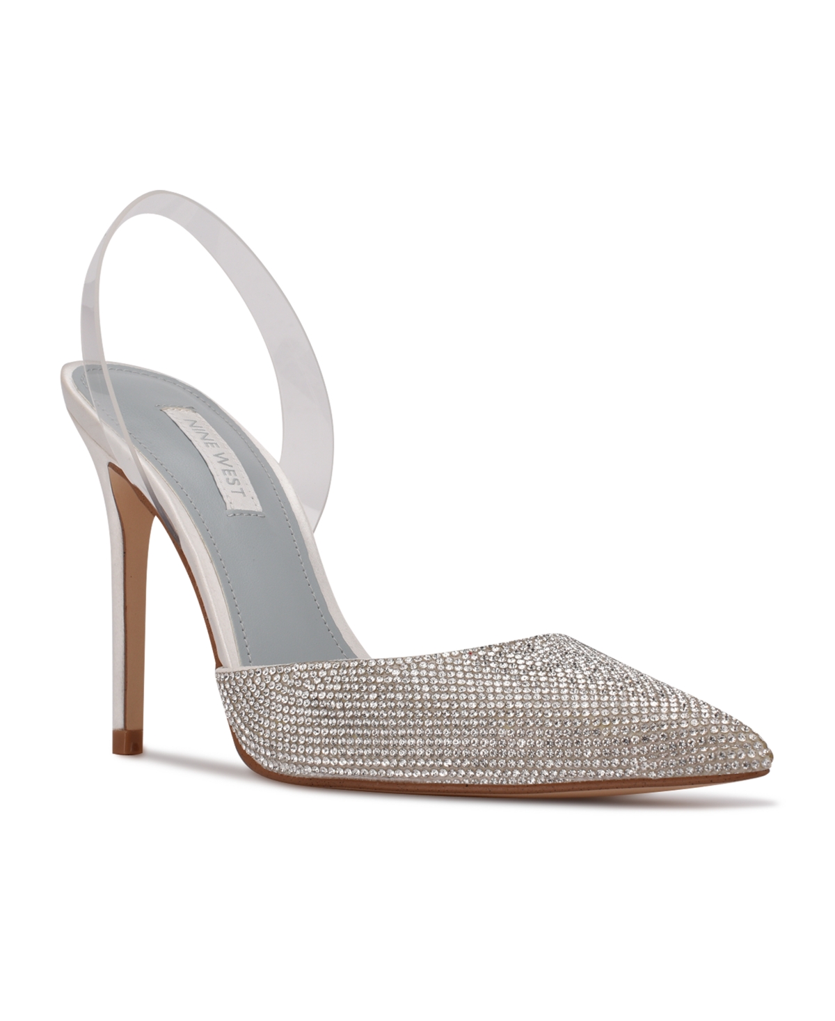 Nine West Women's Fabry Pointy Toe Slingback Pumps Women's Shoes In White