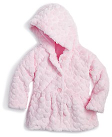 Baby Girls Embossed Heart Faux-Fur Hooded Coat, Created for Macy's 