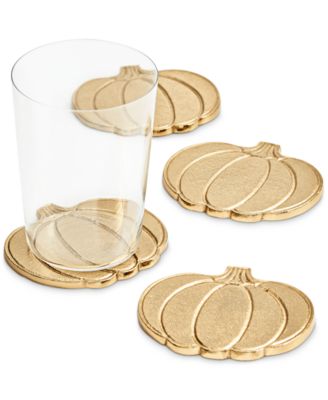 Martha Stewart Collection - Harvest Set of 4 Pumpkin Coasters, Created for Macy's
