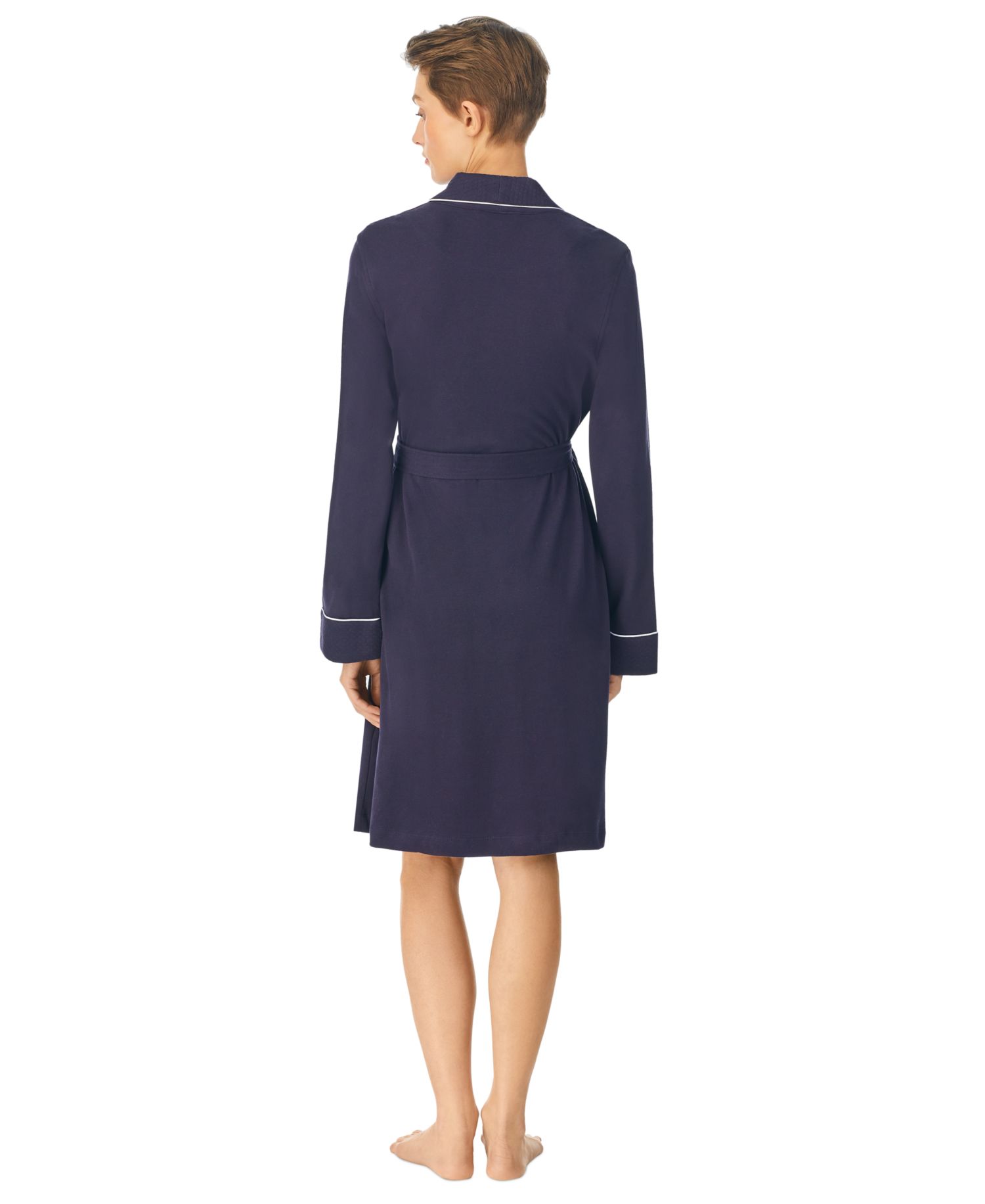 Quilted Shawl Collar Short Robe