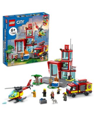 Lego City Fire Station Building Kit, City Adventures Tv Series Characters, 540 Pieces