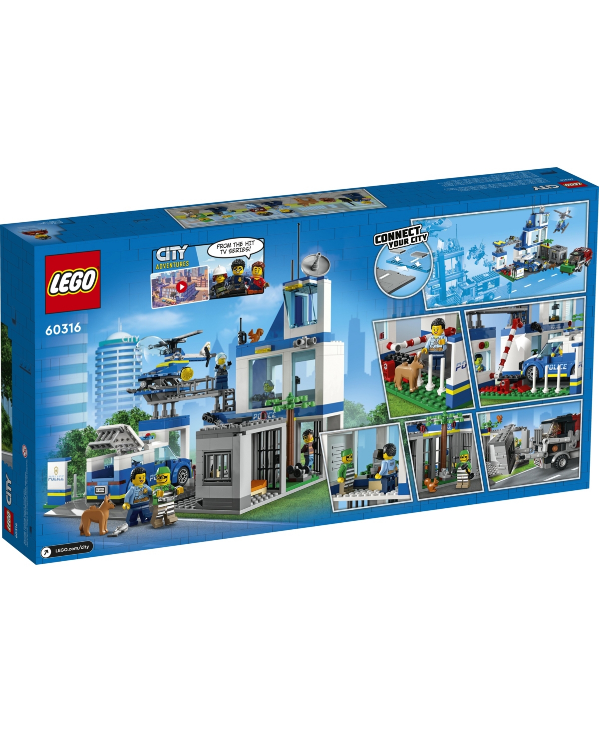 Shop Lego City 60316 Police Station Toy Building Set With Police And Crook Minifigures In Multiple