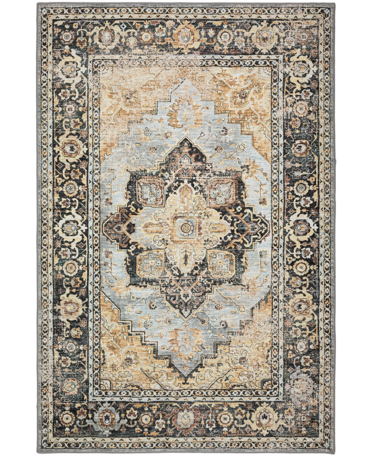 D Style Basilic Bas2 8' X 10' Area Rug In Charcoal