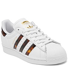 Women's Originals Superstar Tortoise Print Casual Sneakers from Finish Line