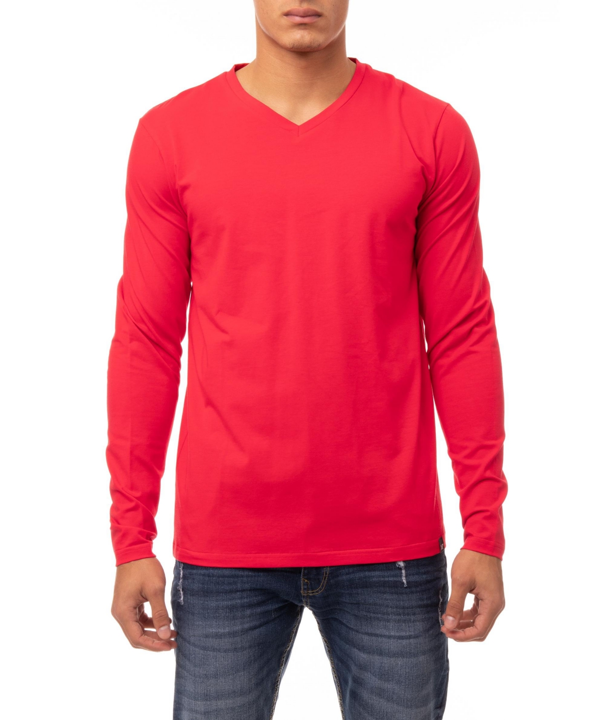 Men's Soft Stretch V-Neck Long Sleeve T-shirt - Teal