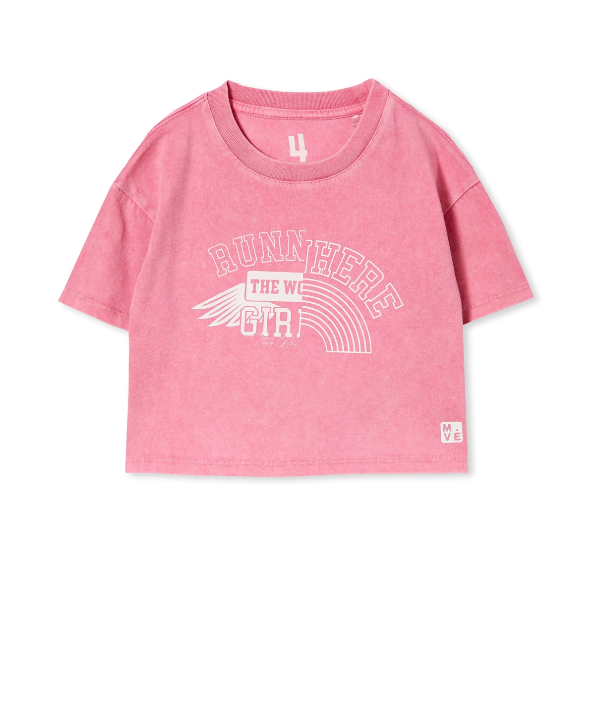 Cotton On Little Girls The Crop Short Sleeves T-shirt In Pink Gerbera Wash/running The World