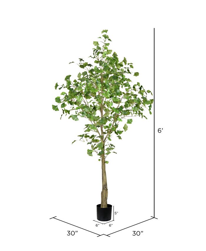 Vickerman 6' Artificial Potted Ginkgo Tree Macy's