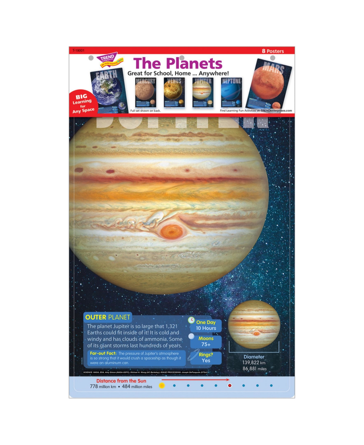 Trend Enterprises The Planets Learning Set, 8 Pieces In Multi