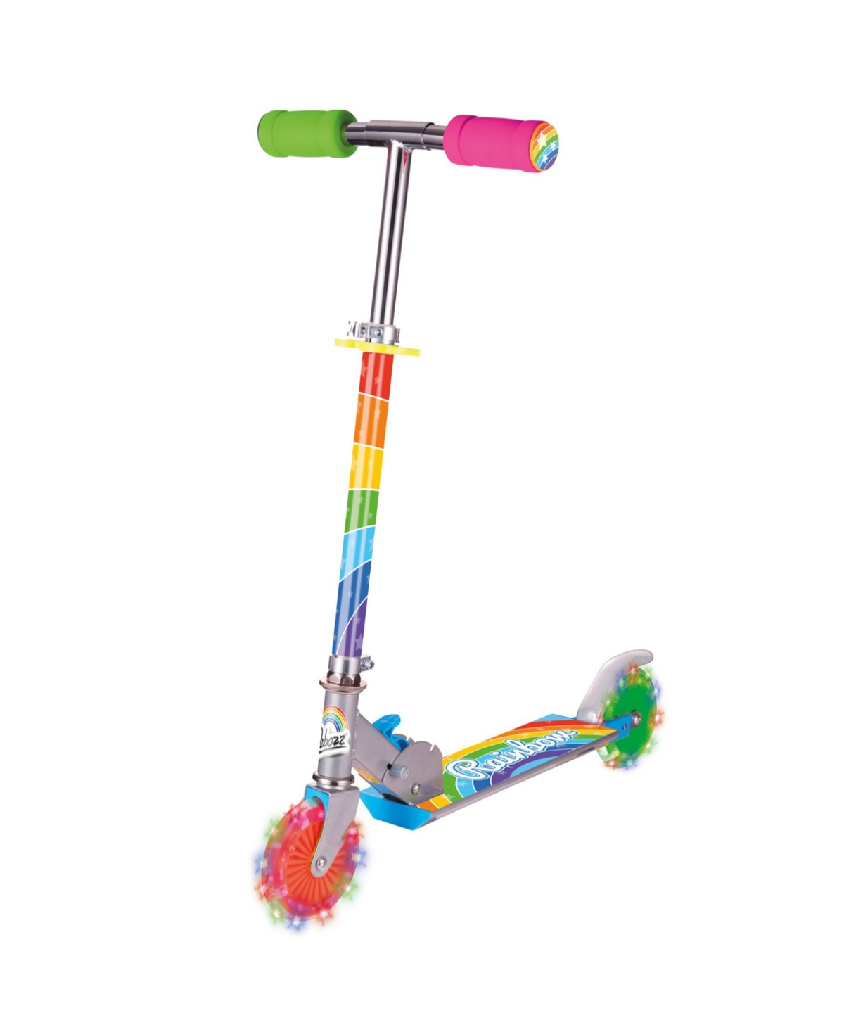 Ozbozz Rainbow Foldable Scooter Light Up Wheels In Multi