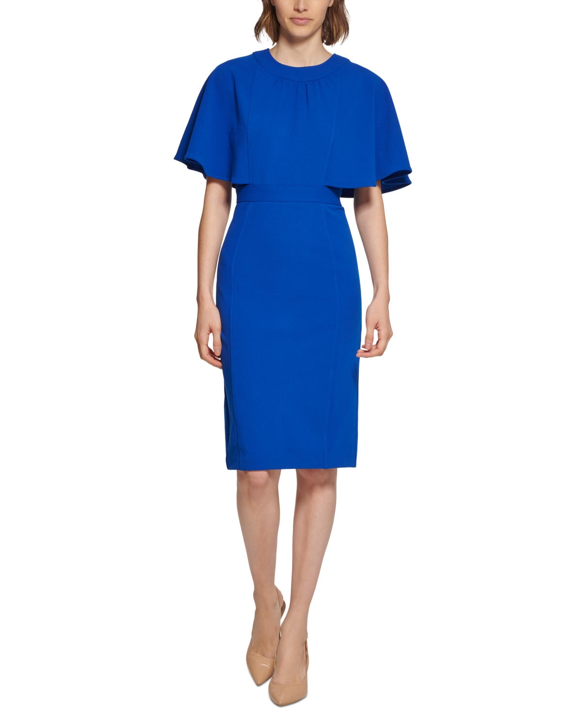 Calvin klein on sale capelet sheath dress